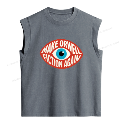 Pagewings Dystopia Quote Women's Washed Tank Top