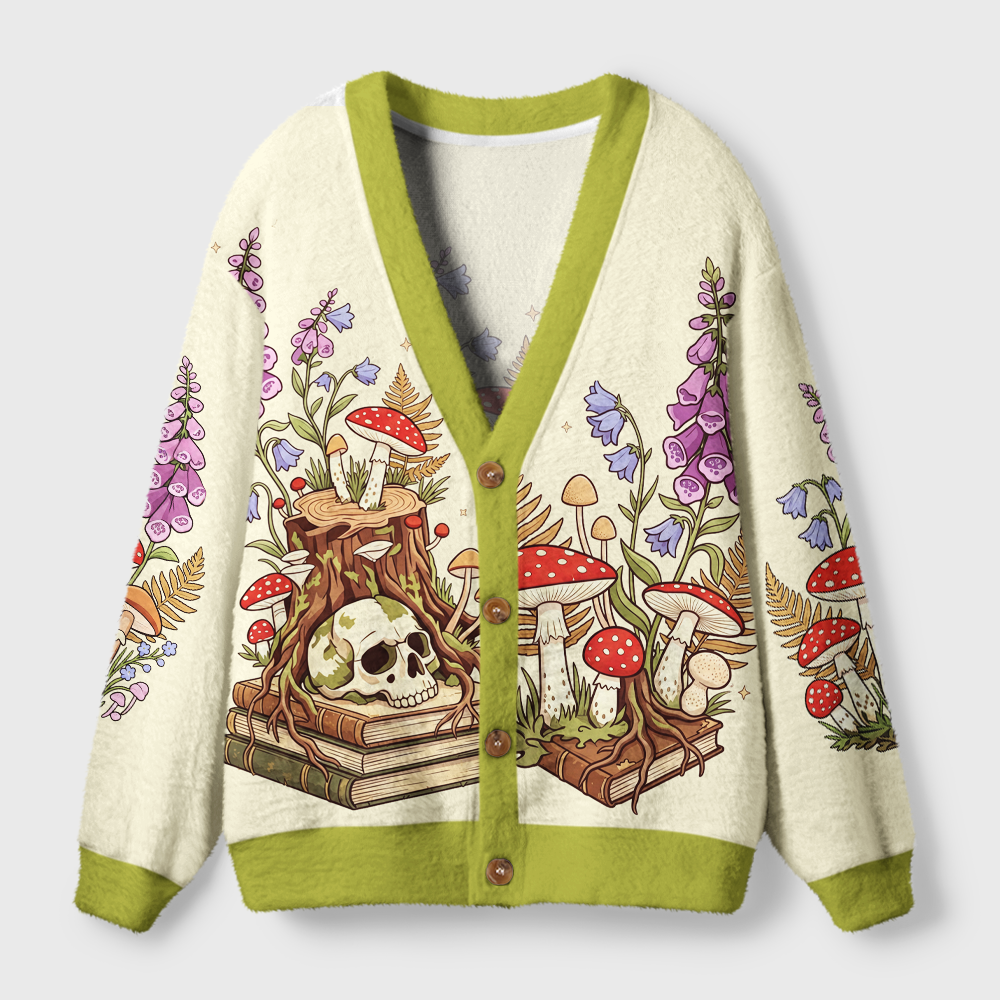 Pagewings Skull Reader Light Knit Unisex Cardigan Sweaters