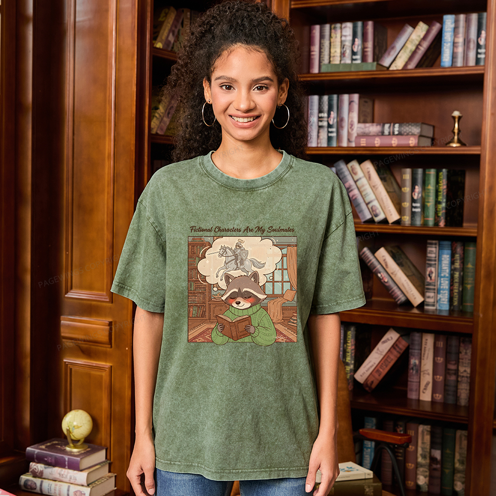 Pagewings Fictional Characters Are My Soulmates Unisex Washed T-shirt