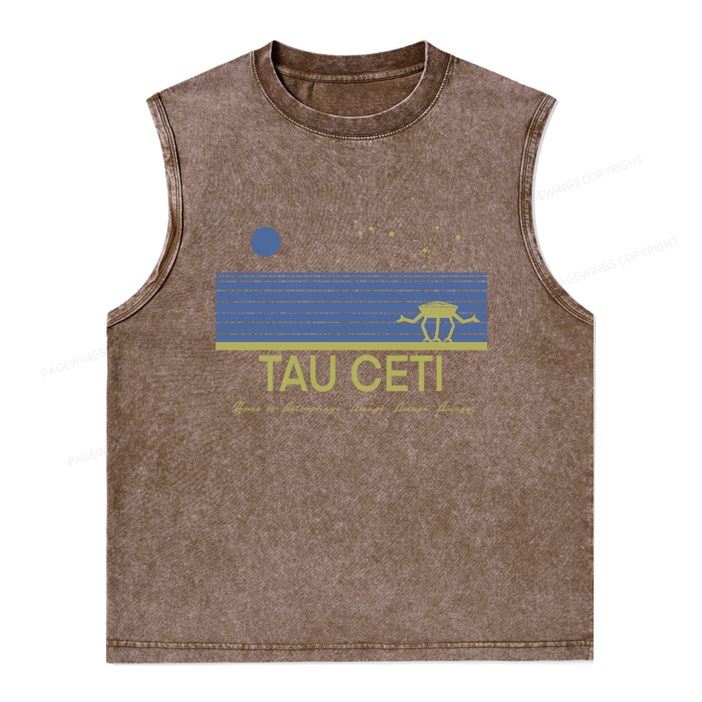 Pagewings Tau Ceti Unisex Washed Tank Top