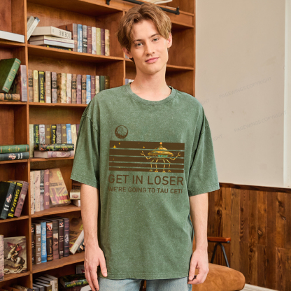 Pagewings Get In Loser Unisex Washed T-shirt