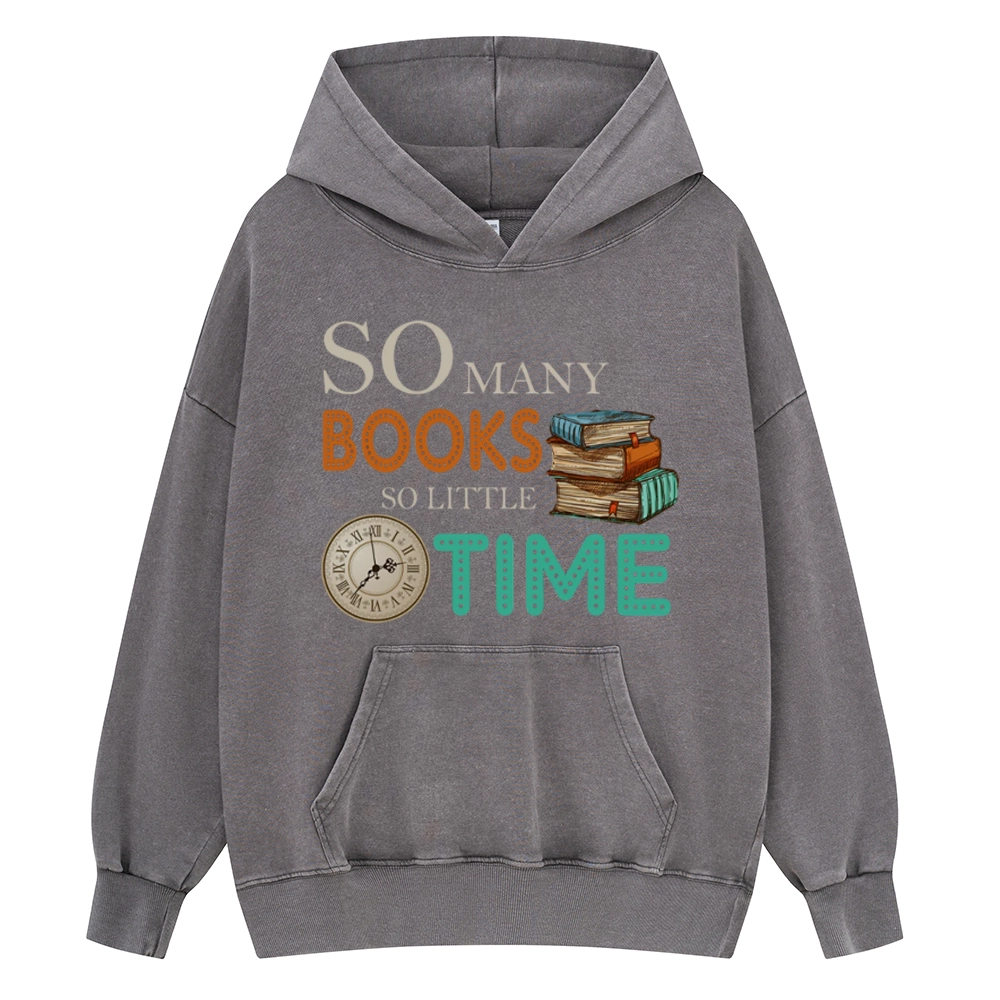 Pagewings So Many Books So Little Time Unisex Washed Hoodie