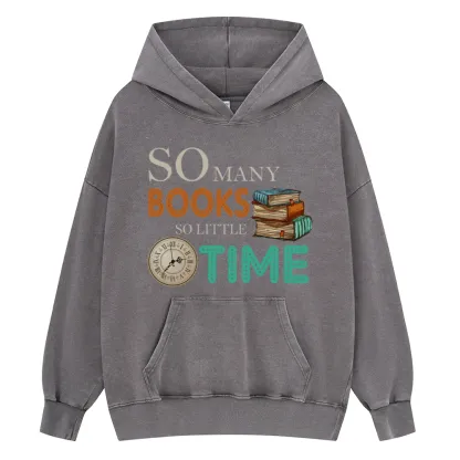 Pagewings So Many Books So Little Time Unisex Washed Hoodie