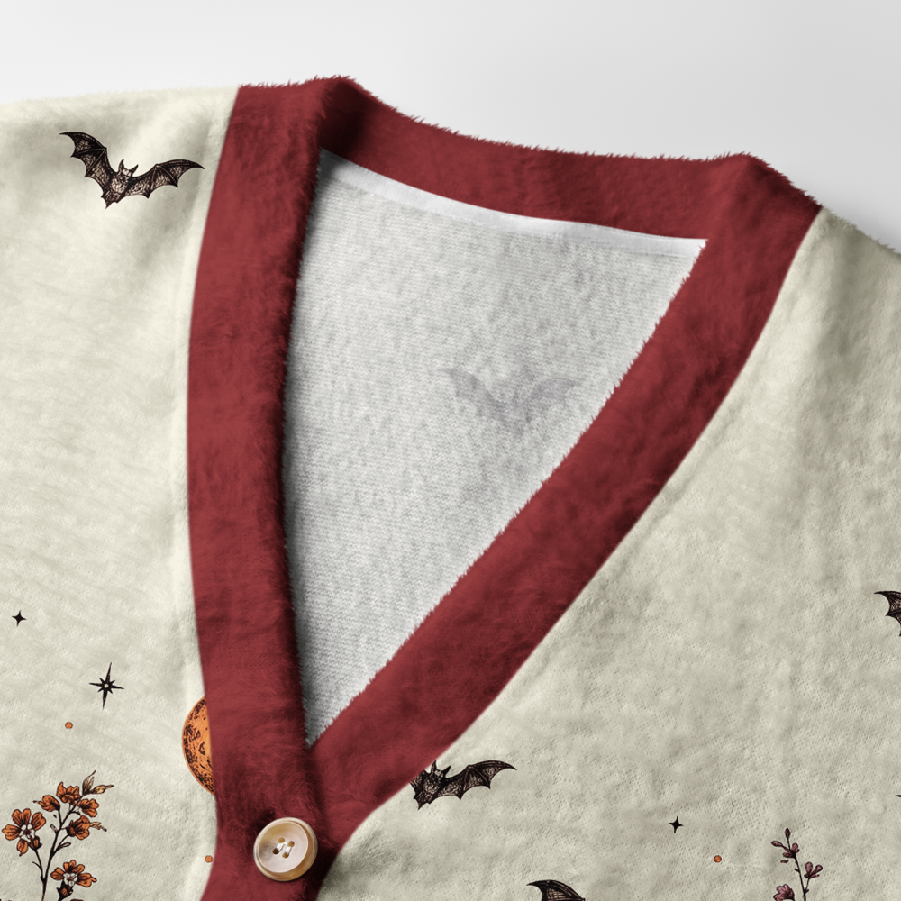 Pagewings Skull Flower Light Knit Unisex Cardigan Sweaters