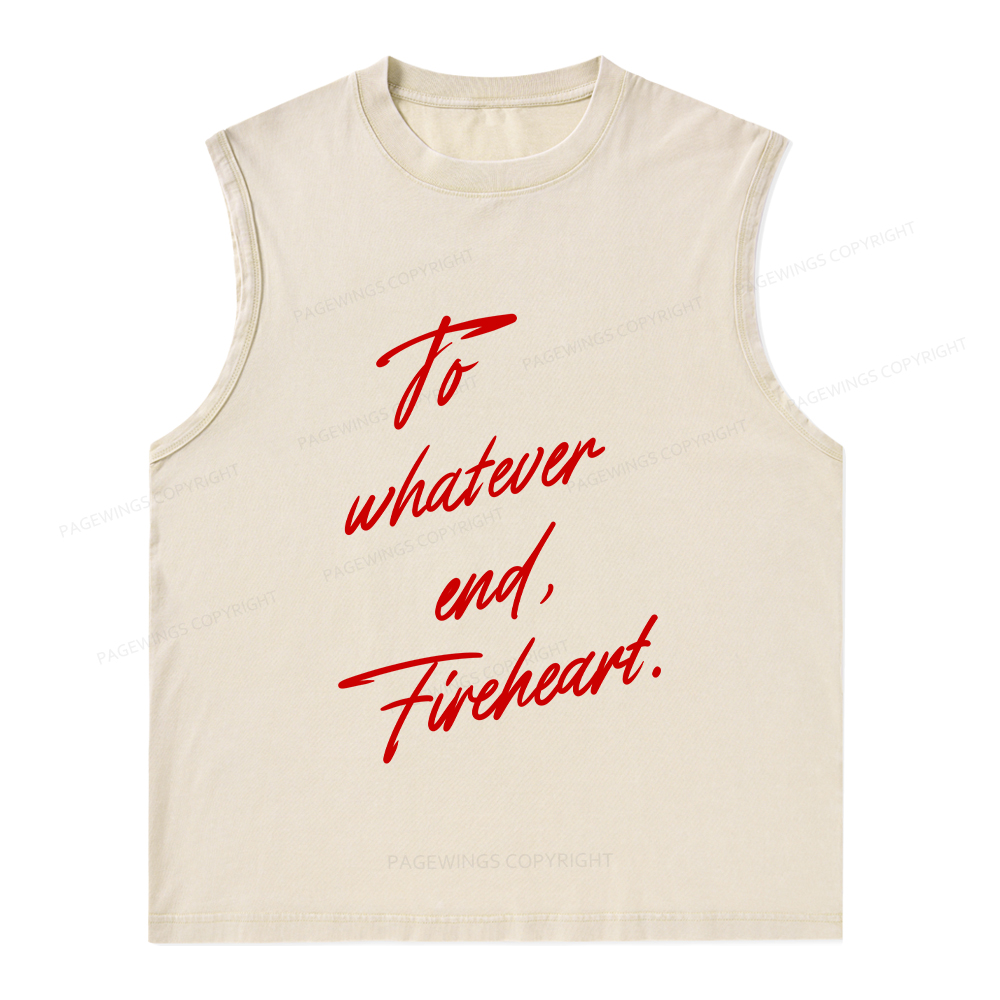 Pagewings To Whatever End Fireheart Unisex Washed Tank Top