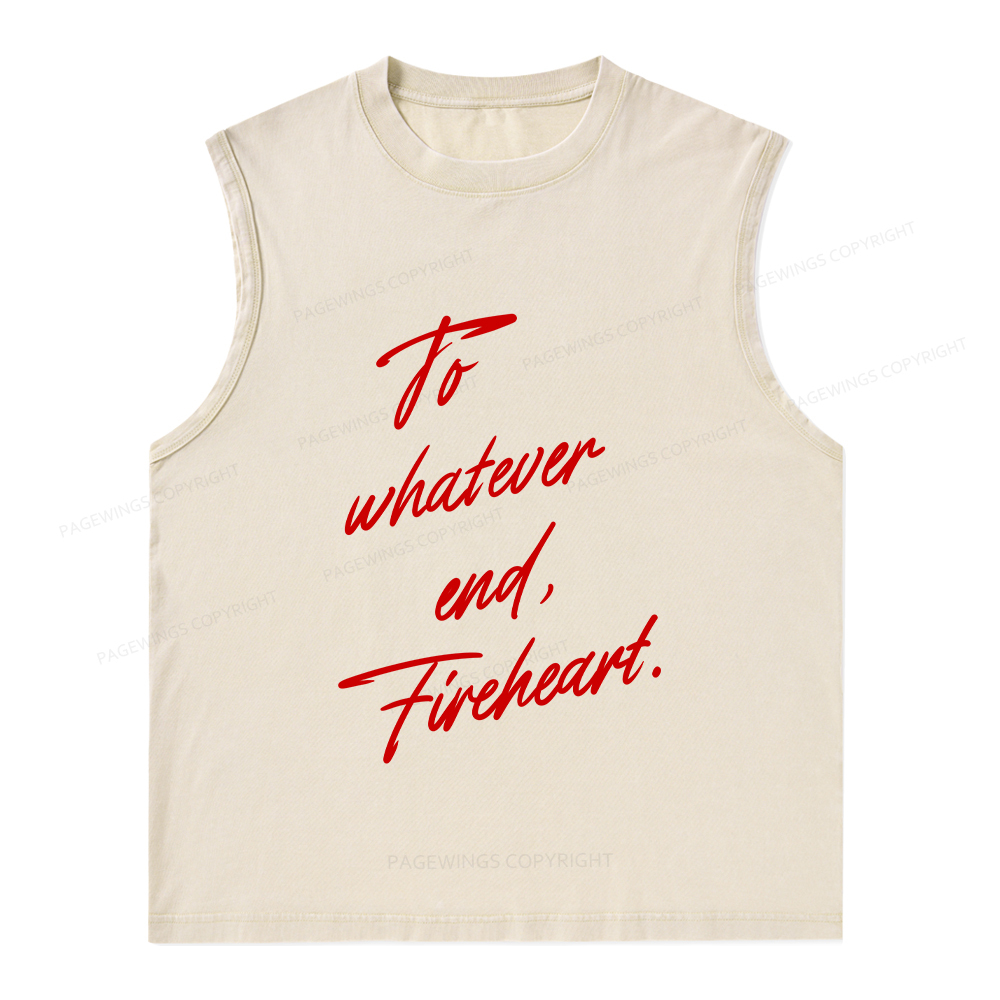 Pagewings To Whatever End Fireheart Unisex Washed Tank Top