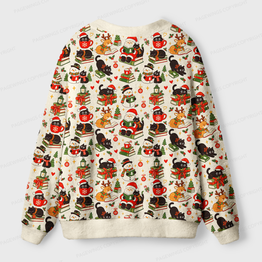 Pagewings Christmas Book Light Knit Unisex Cardigan Sweaters