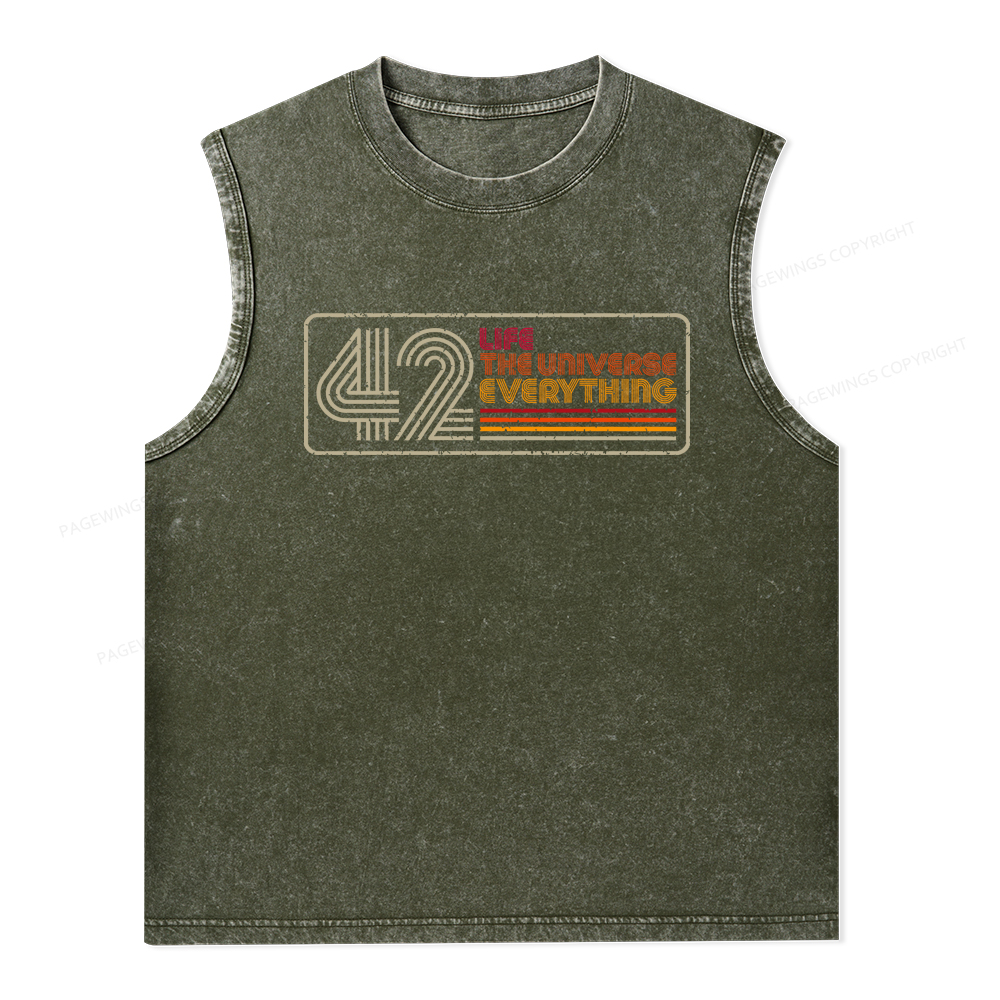Pagewings Life The Universe Everything Unisex Washed Tank Top
