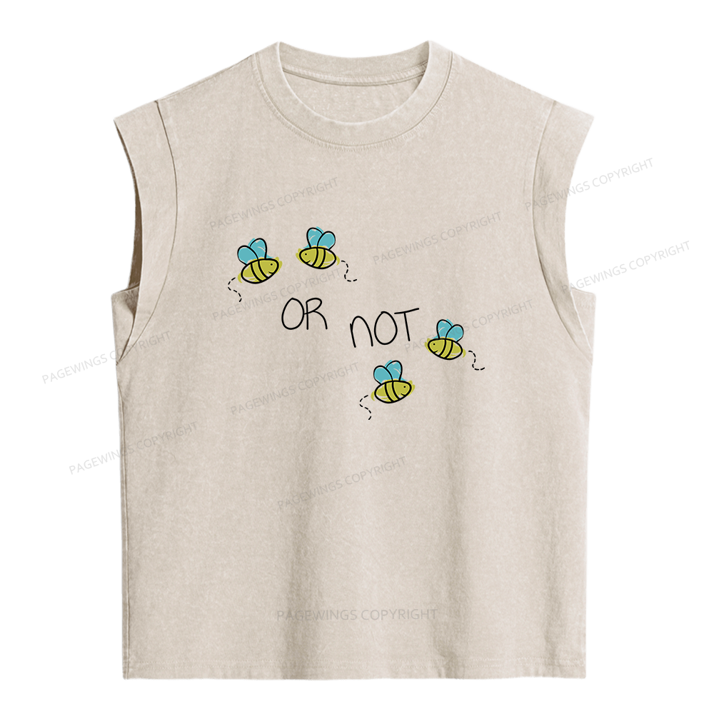 Pagewings Two Bee or Not Two Bee Women's Washed Tank Top