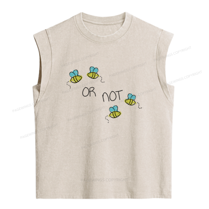 Pagewings Two Bee or Not Two Bee Women's Washed Tank Top