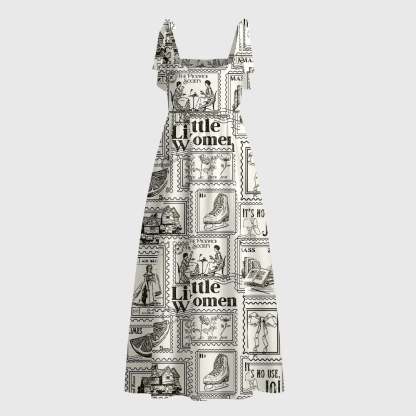 Pagewings Literature Tie Shoulder Maxi Dress