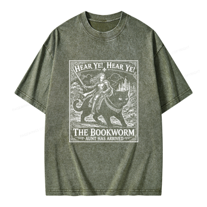 Pagewings Bookworm Knight Riding Unisex Washed T-shirt