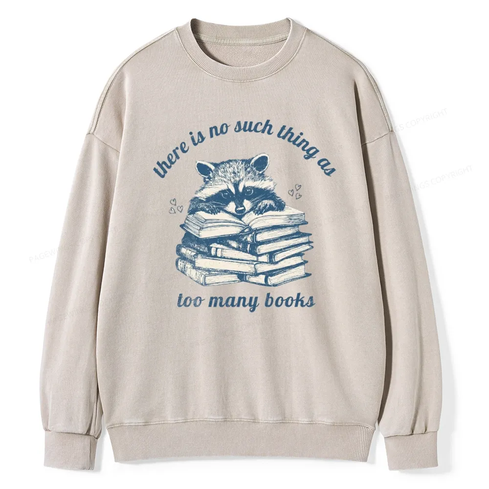 Pagewing Book Lover Raccoon Unisex Washed Sweatshirt