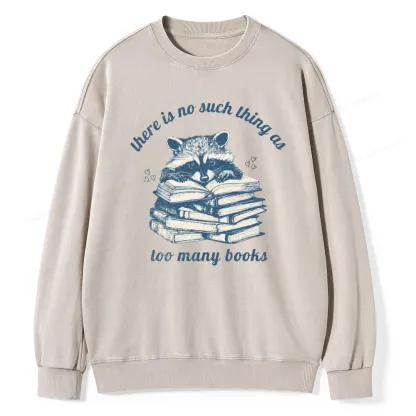 Pagewing Book Lover Raccoon Unisex Washed Sweatshirt