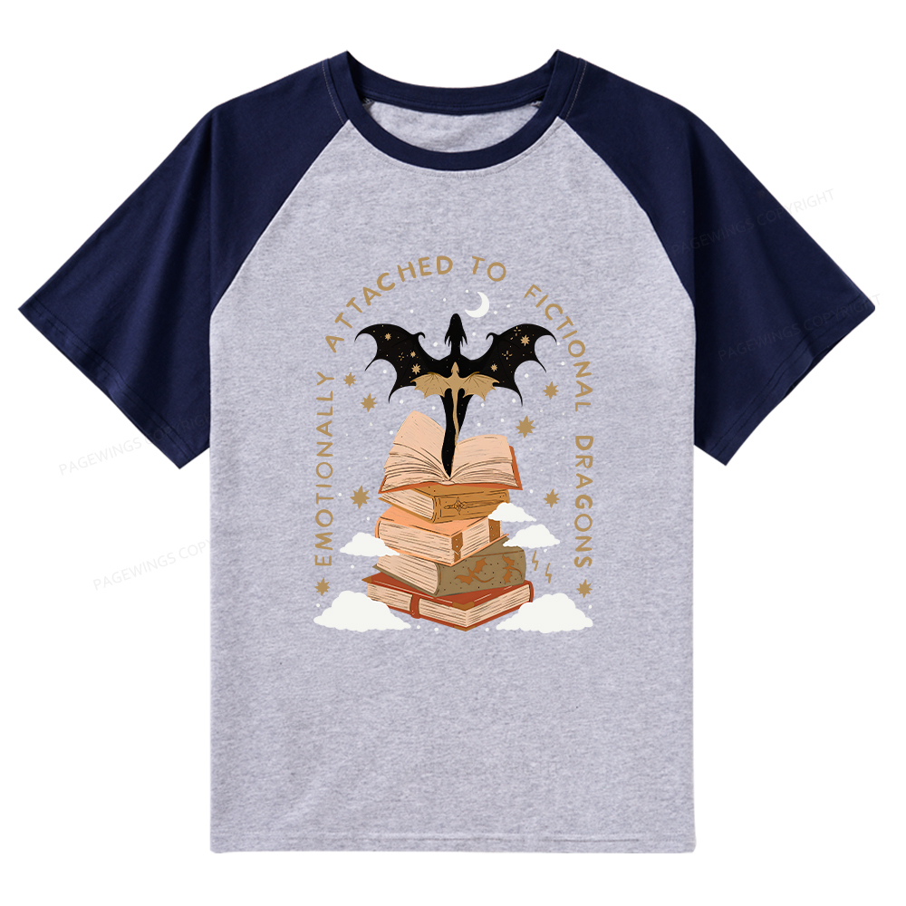 Pagewings Fantasy Romance Reader Gift Romantacy Raglan T-shirt