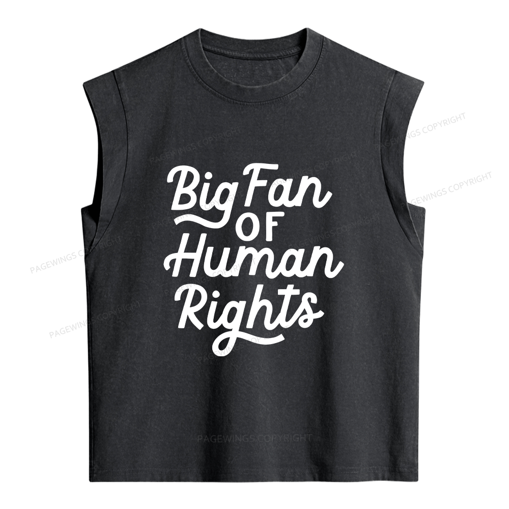 Pagewings Big Fan of Human Rights Women's Washed Tank Top