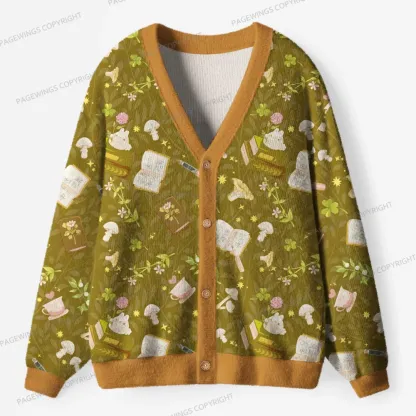Pagewings Cozy Reading Unisex Ugly Cardigan Sweaters