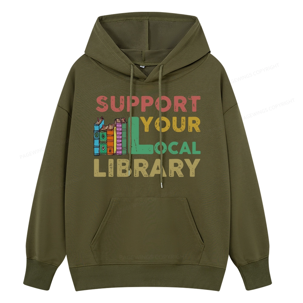 Pagewings Support Your Local Library Unisex Classic Hoodie