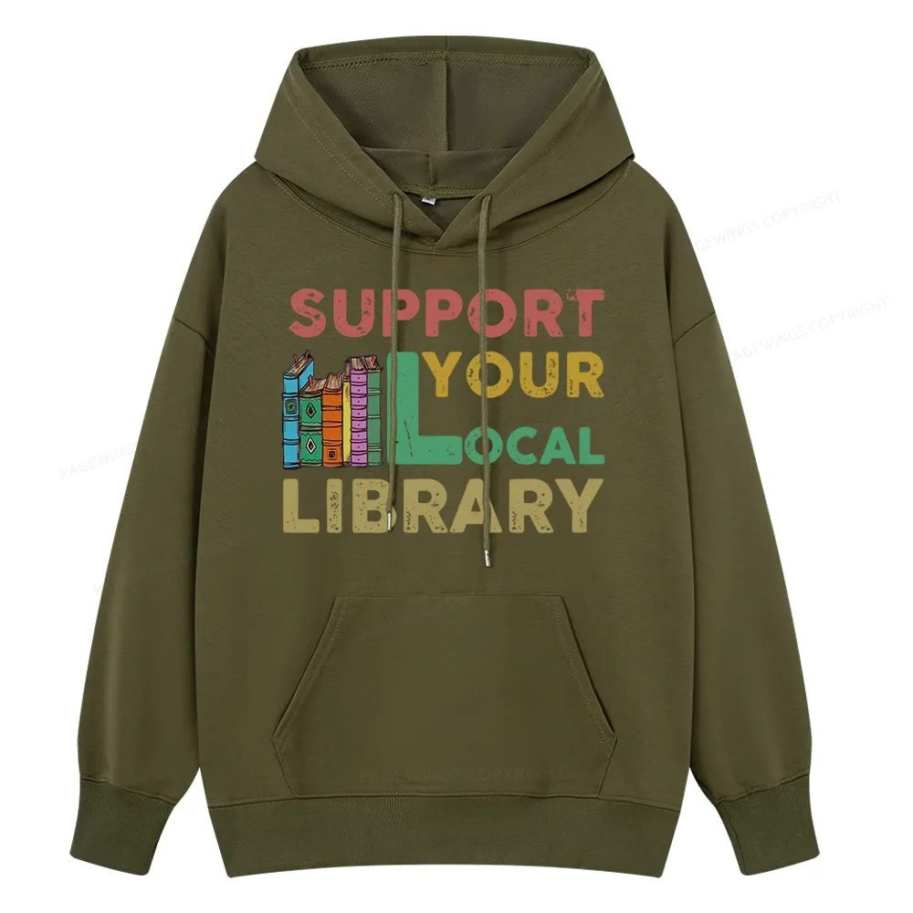 Pagewings Support Your Local Library Unisex Classic Hoodie