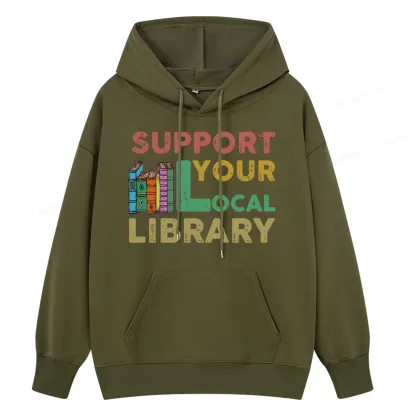 Pagewings Support Your Local Library Unisex Classic Hoodie
