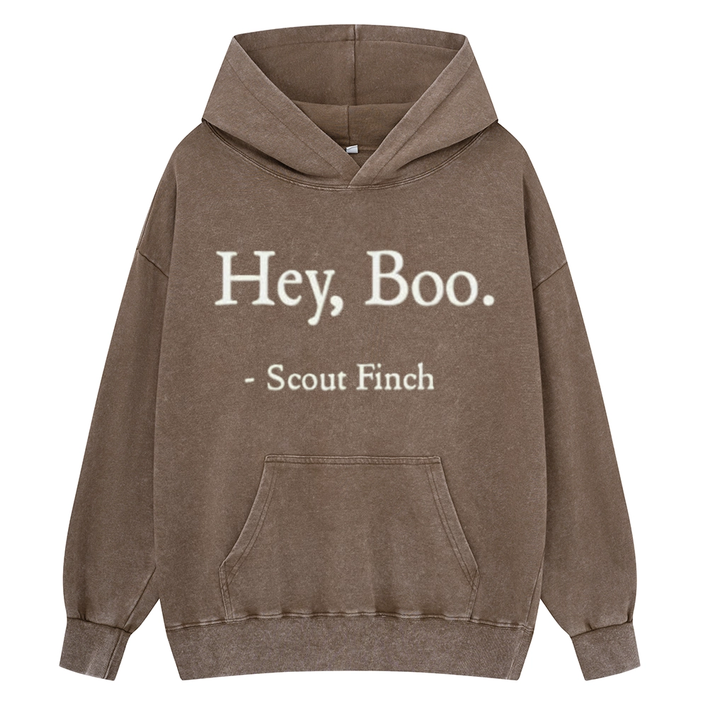 Pagewings HEY BOO Unisex Washed Hoodie