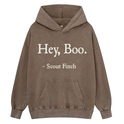 Pagewings HEY BOO Unisex Washed Hoodie