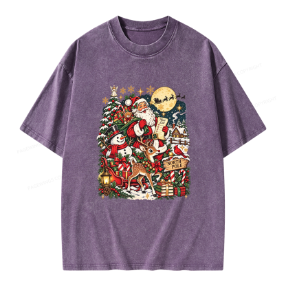 Pagewings Christmas Bookish Unisex Washed T-shirt
