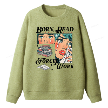 Pagewings Born To Read Bookish Unisex Knit Sweatshirt