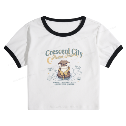 Pagewing Reading Fantasy Bookish Baby Tee Cropped Ringer T-Shirt