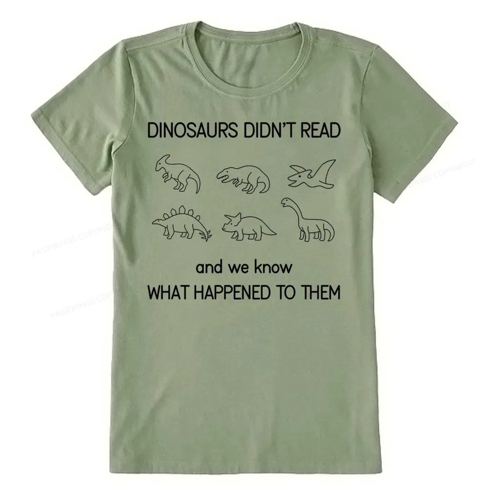 Pagewings Dinosaur Didn't Read Book Unisex Classic T-shirt
