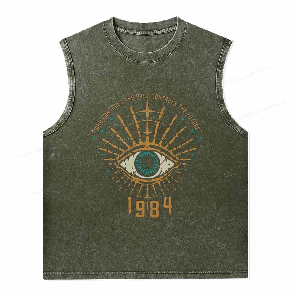 Pagewings George Orwell 1984 Unisex Washed Tank Top