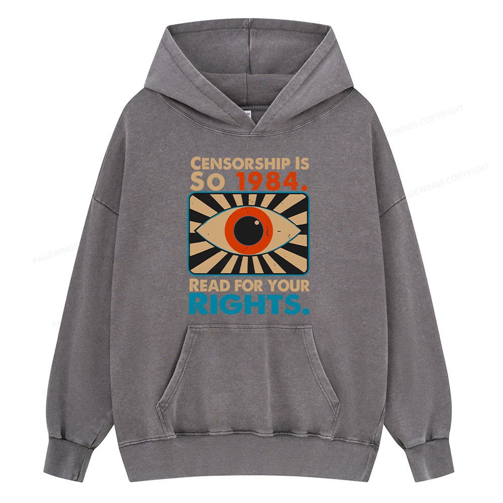 Pagewings Read For Your Rights Unisex Washed Hoodie
