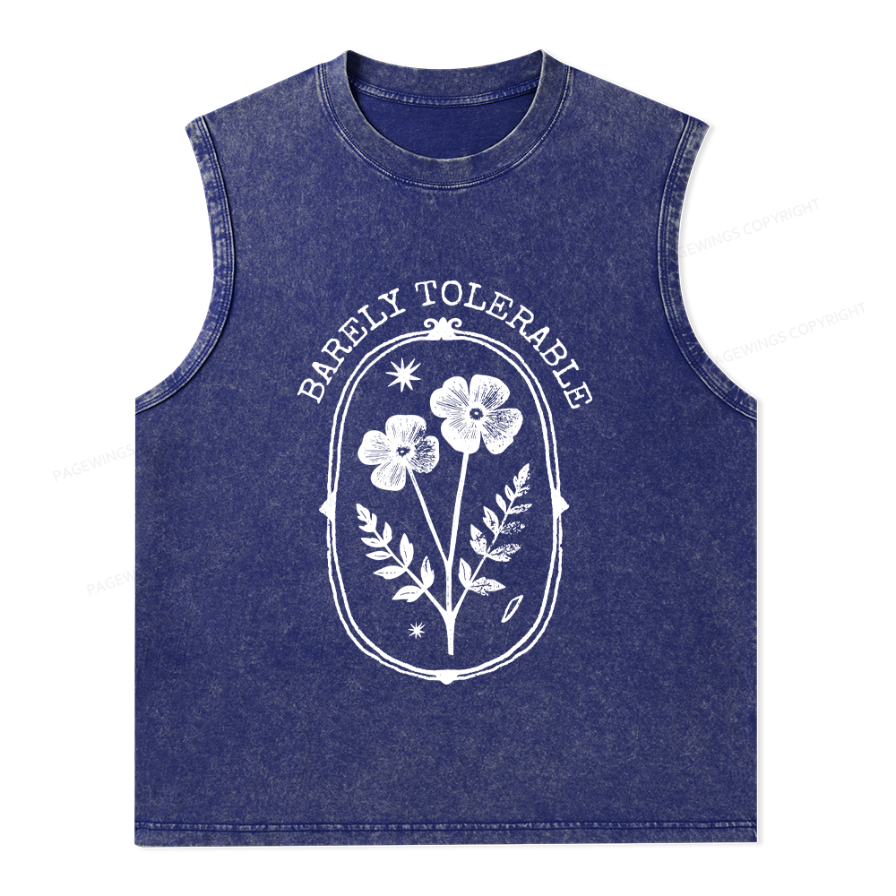 Pagewings Barely Tolerable Unisex Washed Tank Top