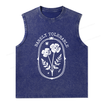 Pagewings Barely Tolerable Unisex Washed Tank Top