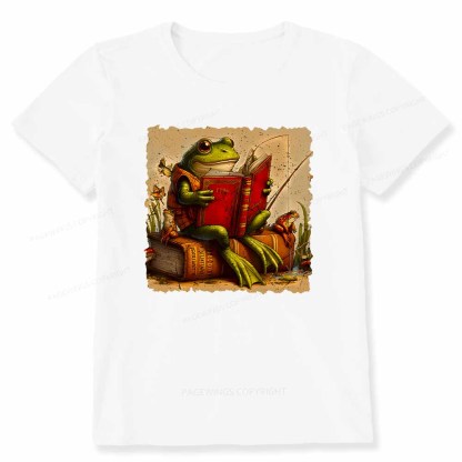 Pagewings Toad Fishing Book Reading Book Unisex Classic T-shirt