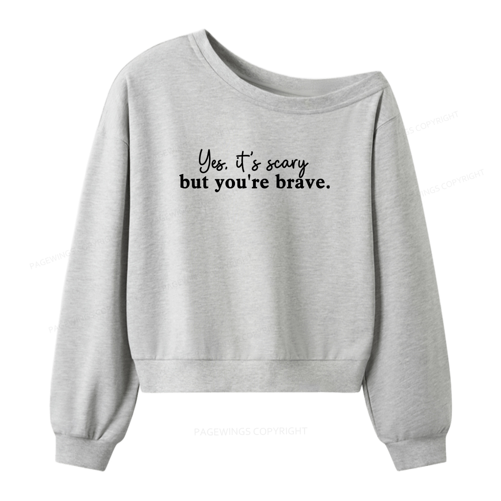 Pagewings Yes It's Scary Women Off Shoulder Sweatshirt