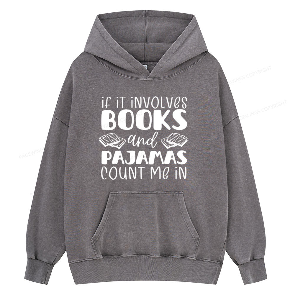 Pagewings Books And Pajamas Unisex Washed Hoodie