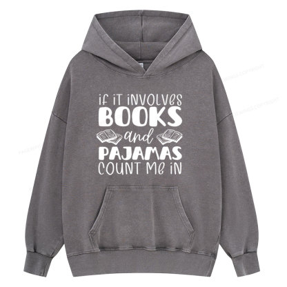 Pagewings Books And Pajamas Unisex Washed Hoodie