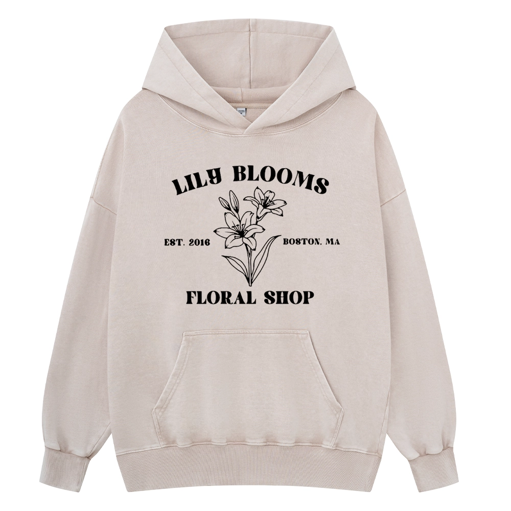 Pagewings Lily Bloom's Floral Unisex Washed Hoodie