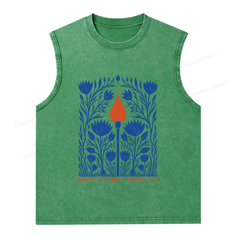 Pagewings Hope Is A Small Rebellion Unisex Washed Tank Top