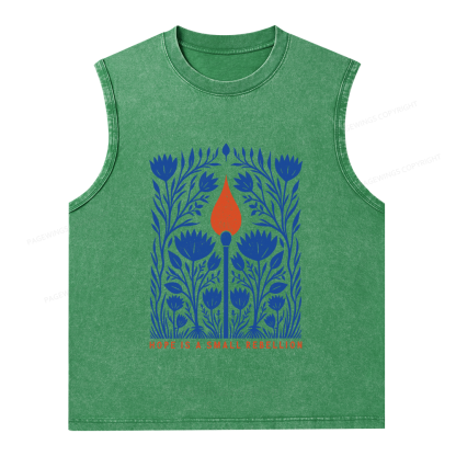 Pagewings Hope Is A Small Rebellion Unisex Washed Tank Top