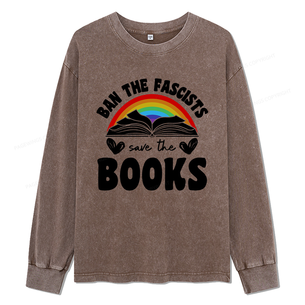 Pagewings Banned books Unisex Washed Long Sleeve T-shirt