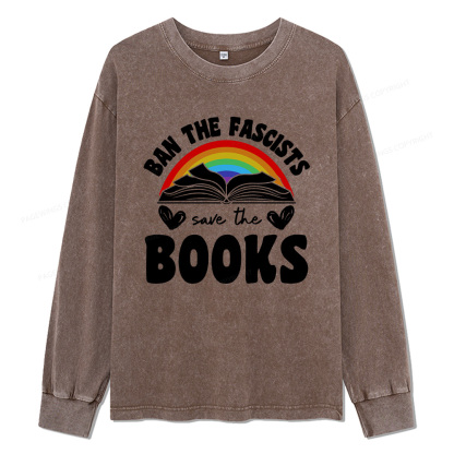 Pagewings Banned books Unisex Washed Long Sleeve T-shirt