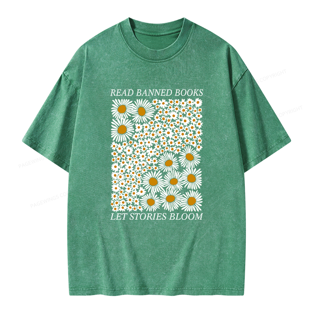 Pagewings Read Banned Books Unisex Washed T-shirt