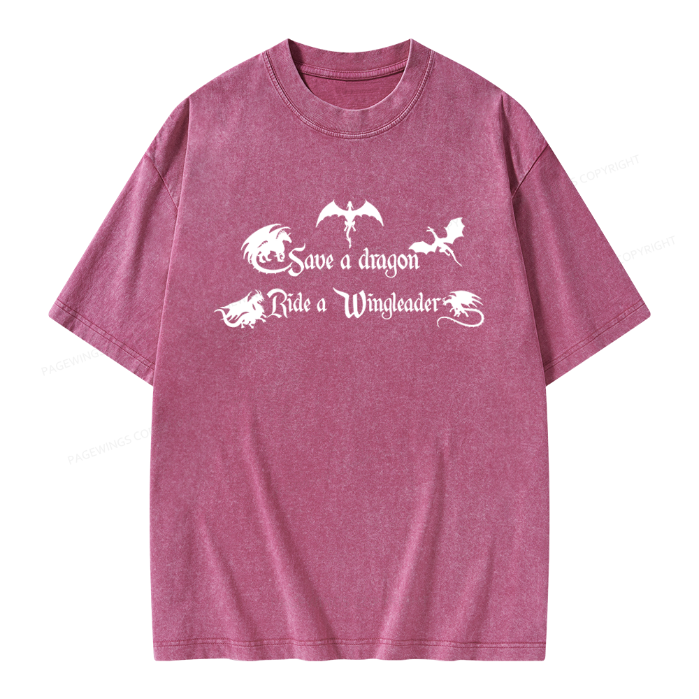 Pagewings Save a Dragon Unisex Washed T-shirt