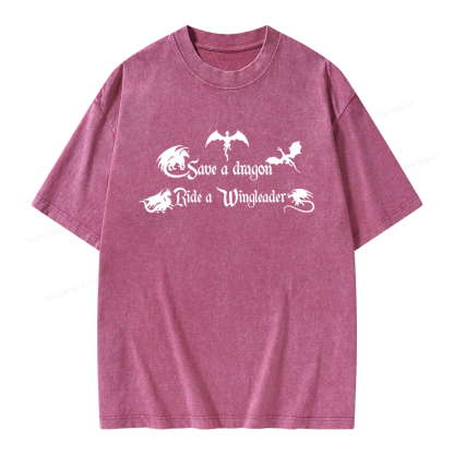 Pagewings Save a Dragon Unisex Washed T-shirt