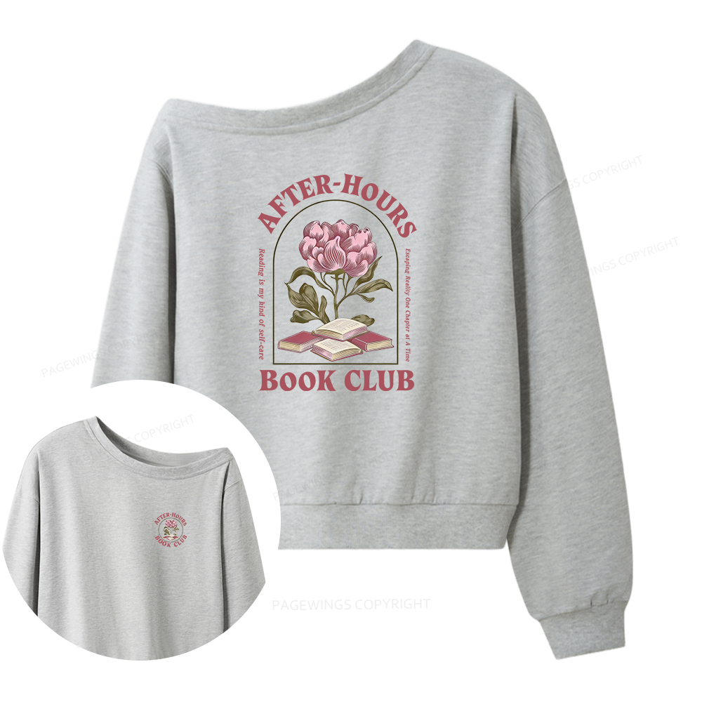 Pagewings After-Hours Book Club Women Off Shoulder Sweatshirt