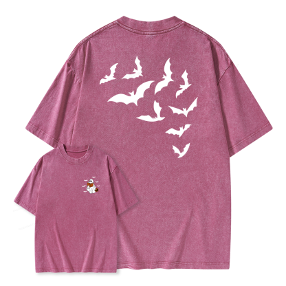 Pagewings Book Lover Halloween Unisex Washed T-shirt