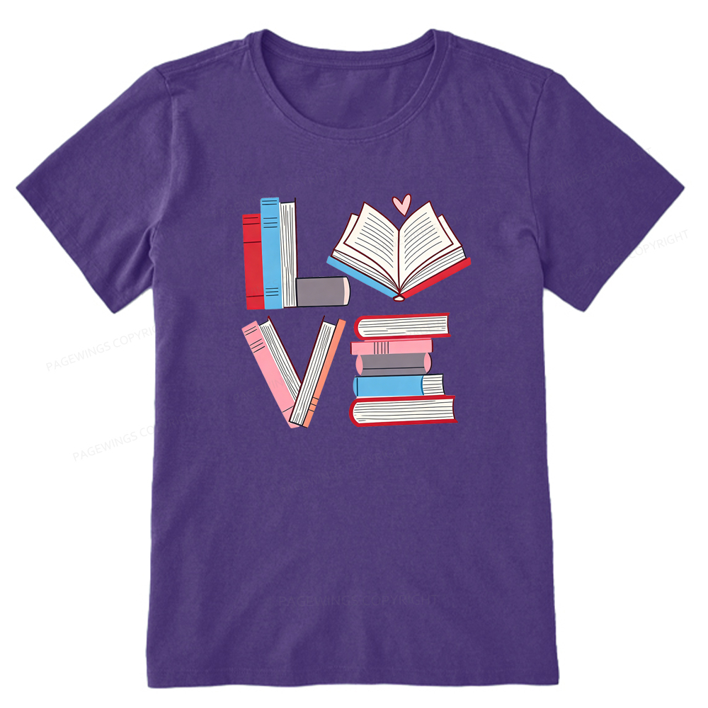 Pagewings Books Lovers Valentines Unisex Classic T-shirt