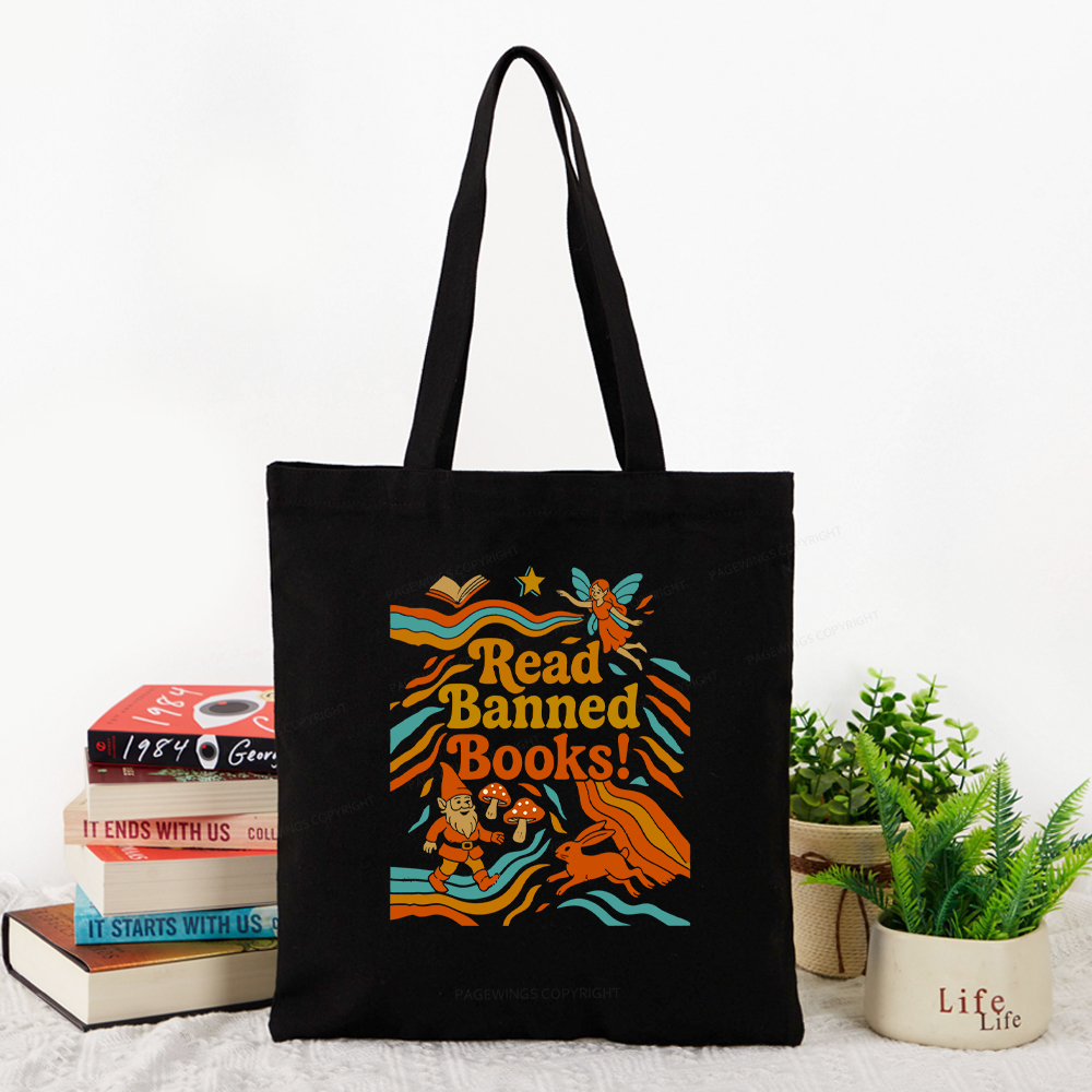 Pagewings Read Banned Books Fantasy Tote Bag